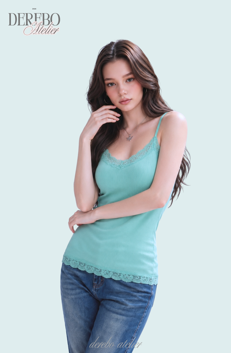 Mint Core Lace Sleeveless Top