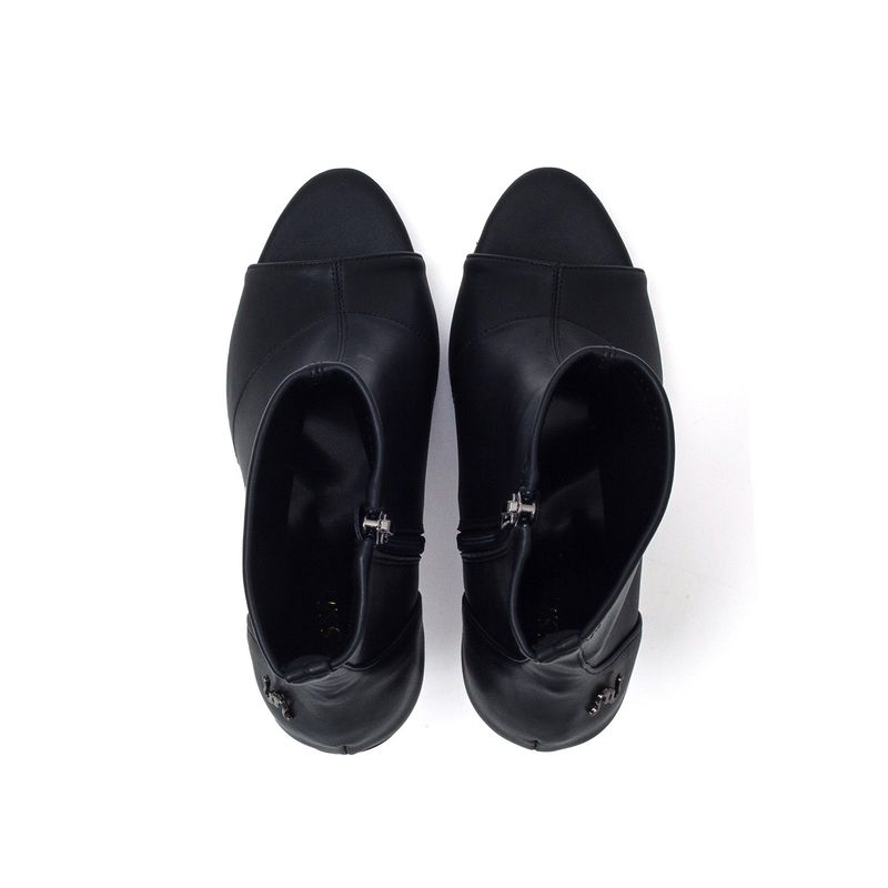 New Open Toe Slim Ankle Heel(Black)