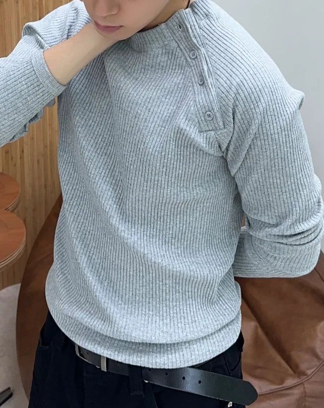 Dopa Muscle-Fit Ribbed Long-Sleeve Top