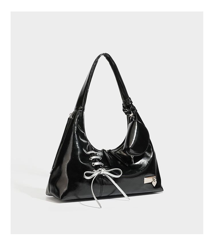 Lace-Up Drawstring Mini Tote Bag