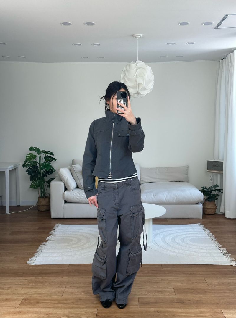 utility strap cotton jacket