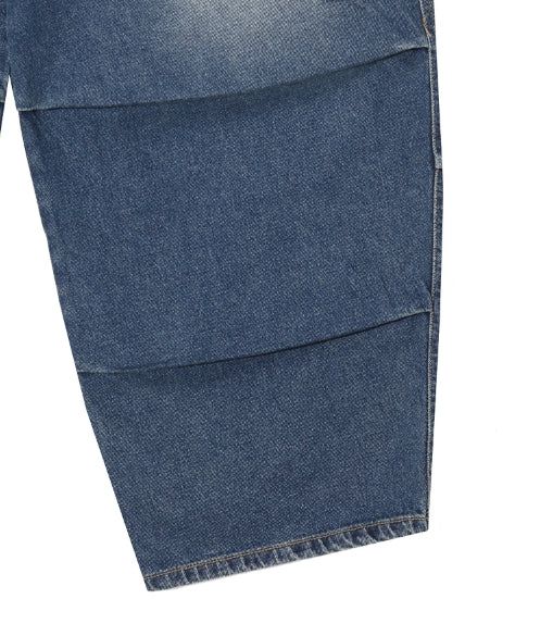 Puffer balloon half-banding denim pants