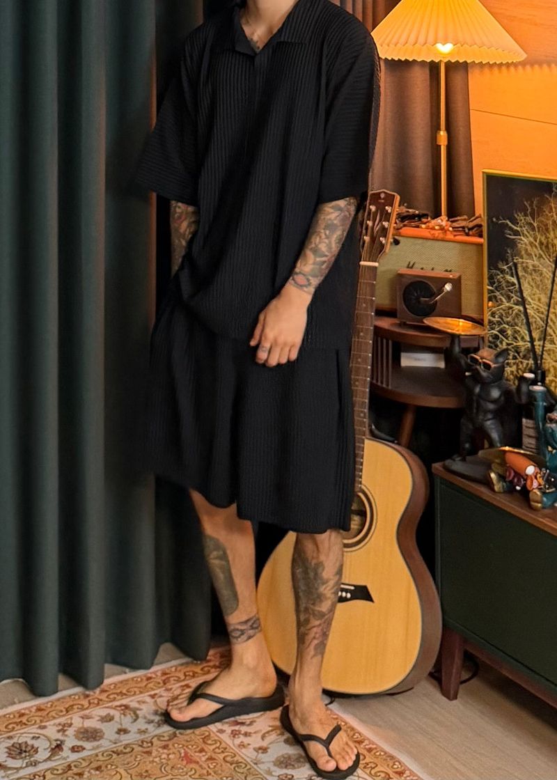 [ VIR Style Original ] INKKI Buttonless Pleated Wide Half Pants 