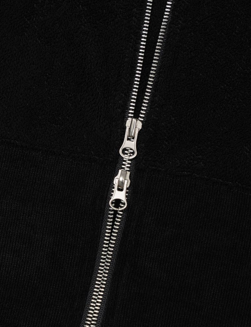 FLEECE HOODIE ZIP-UP(BLACK)