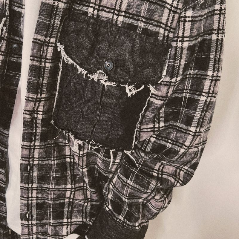grunge burner check shirt_black