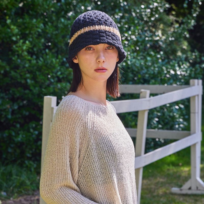 VZ Long Label Half Punching Bucket Hat / Black