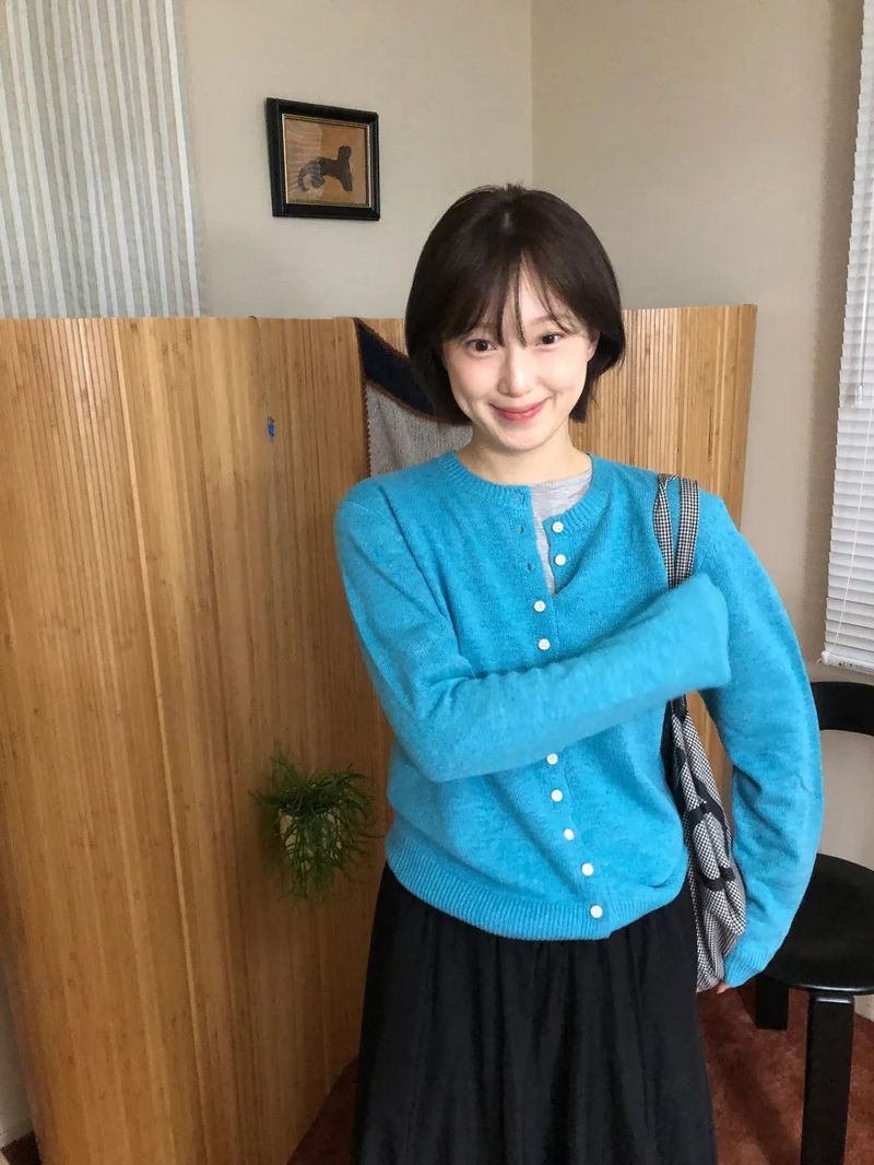 Button wool cardigan