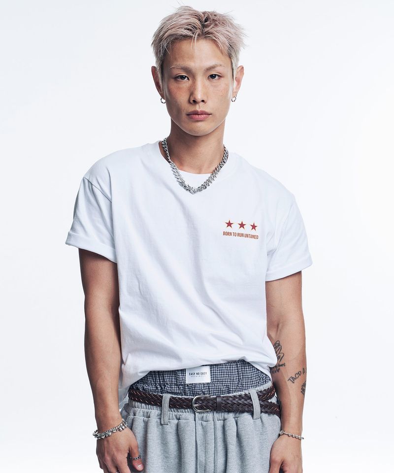 Star lettering cropped T-shirt - White