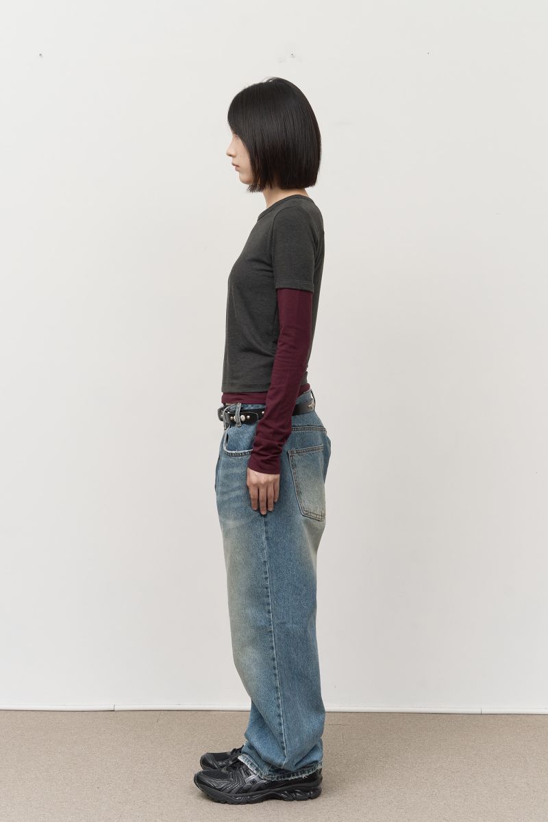 Slom Slash Button Denim