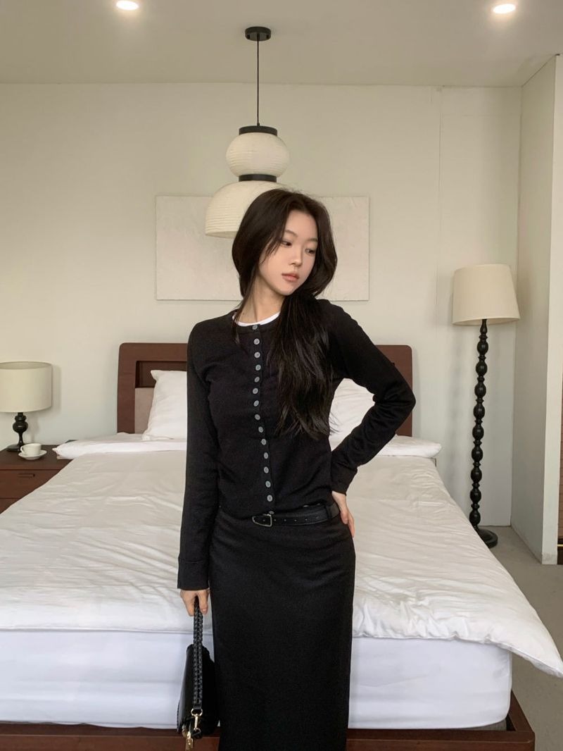 Annie Slim Button Long Sleeve Cardigan