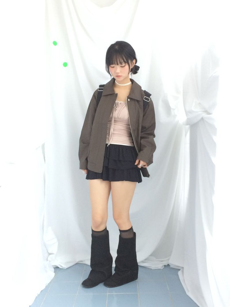 Slim Fit Ribbon Shirring Top