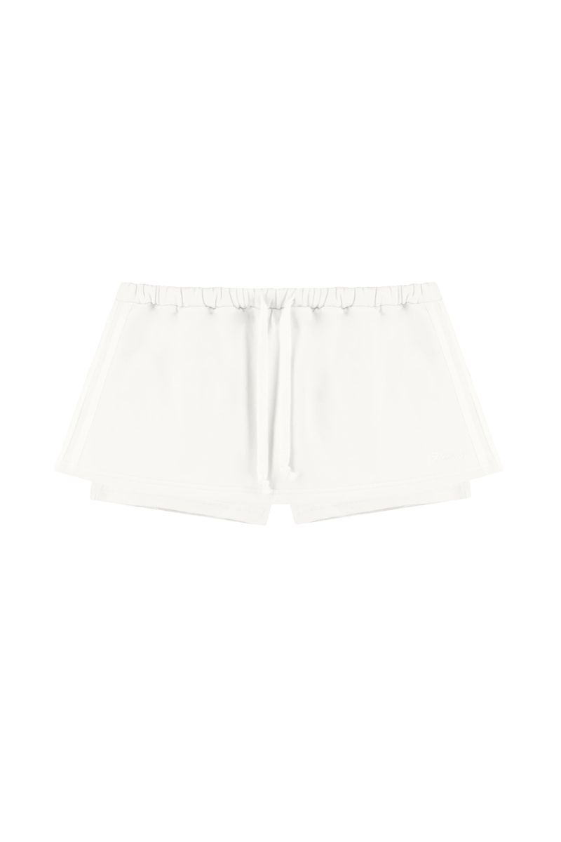 Basic logo low rise sweat skirt, White