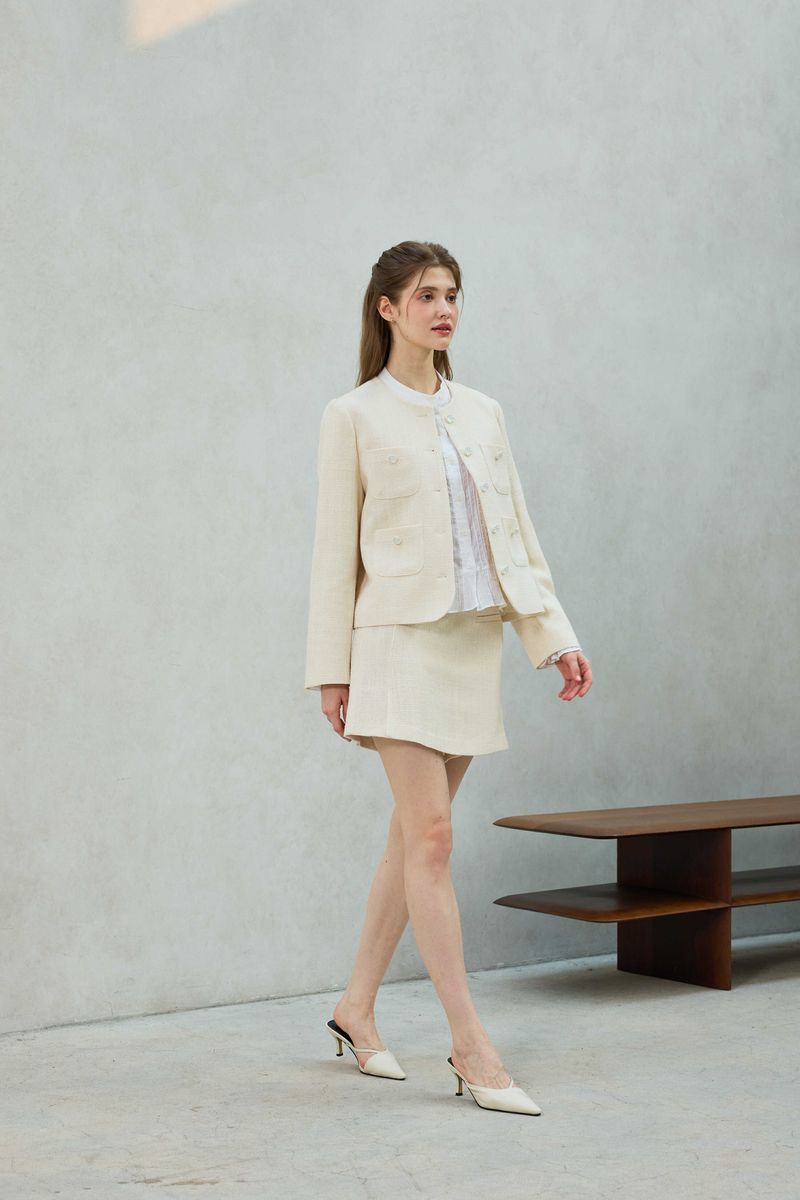 CHERISH TWEED SKIRT PANTS / WHITE