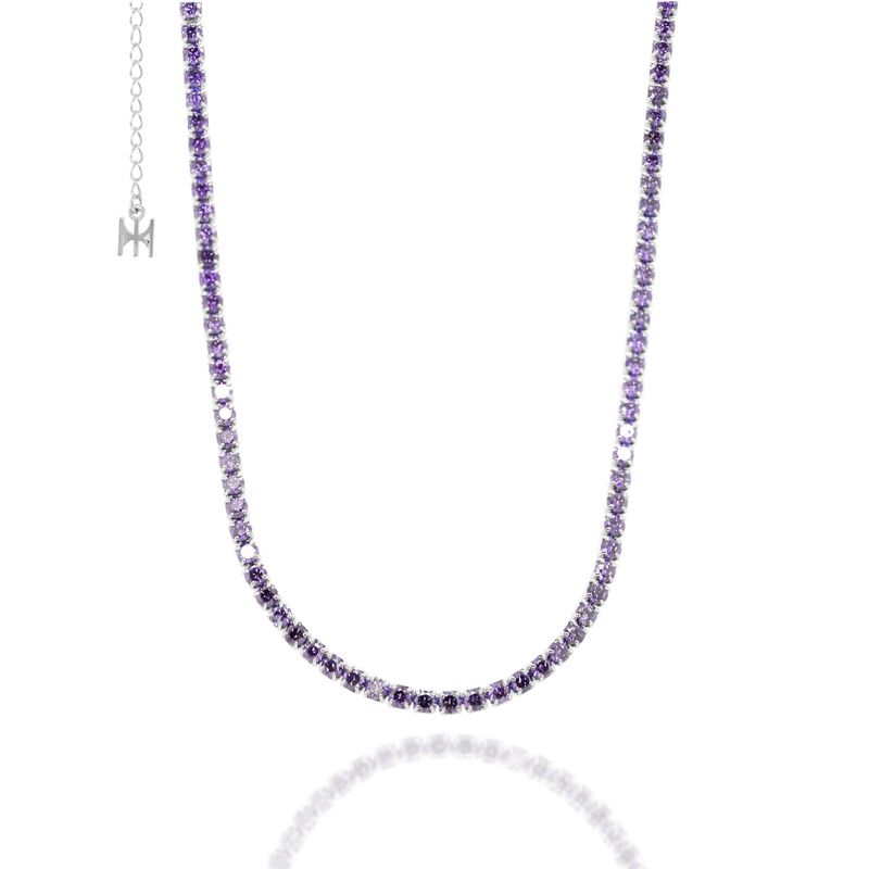 MACIER（マシール）の「[S925] Violet Mini Tennis Necklace (white silver)（Accessories）」