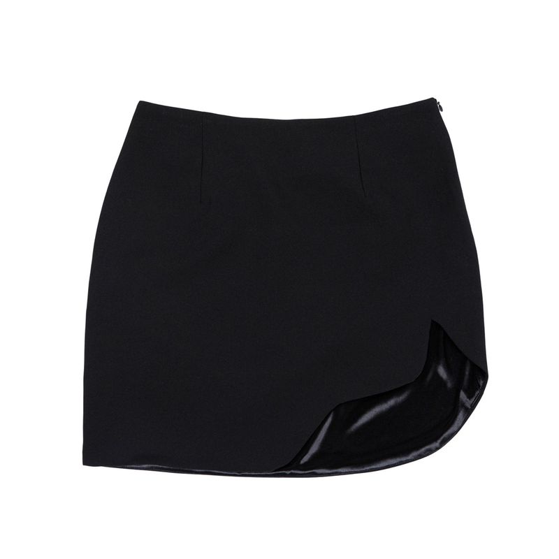 Asymmetric wave mini skirt (BLACK)