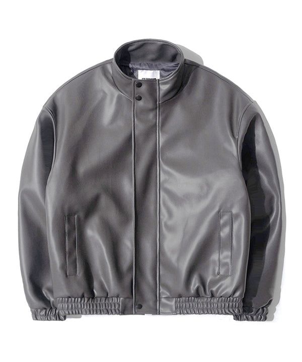 QT8 GARMENTS（キューティーエイトガーメント）の「LB Synthetic Leather Hidden Jacket (Charcoal)（Jackets/Outerwear）」