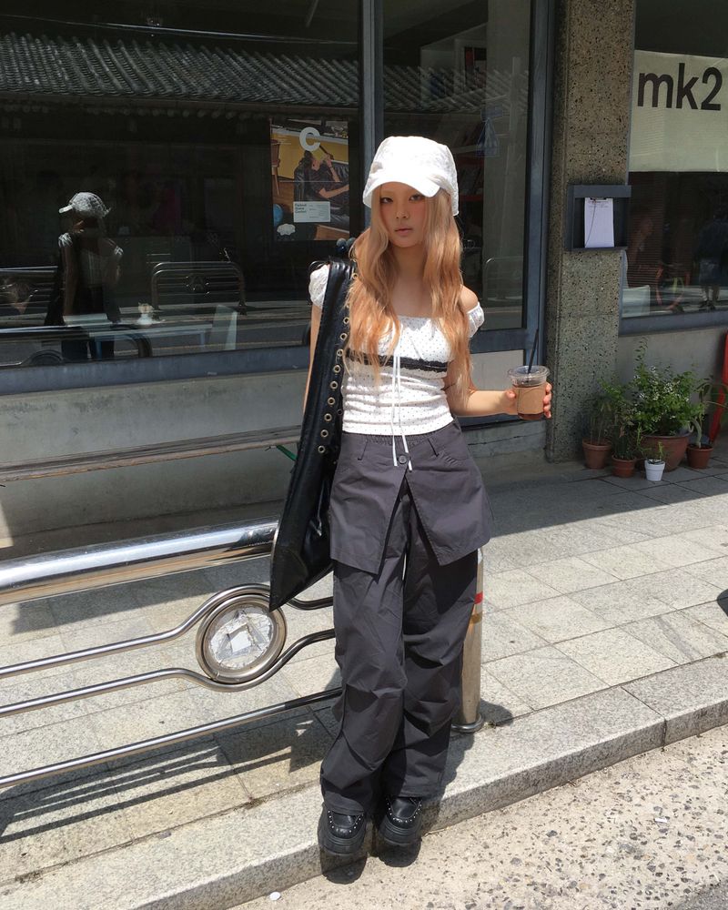 Pintuck skirt pants