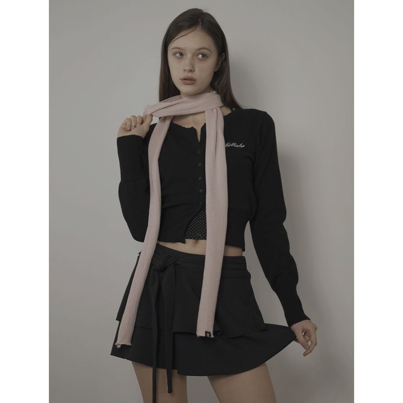 STITCH SLIM MUFFLER-PINK