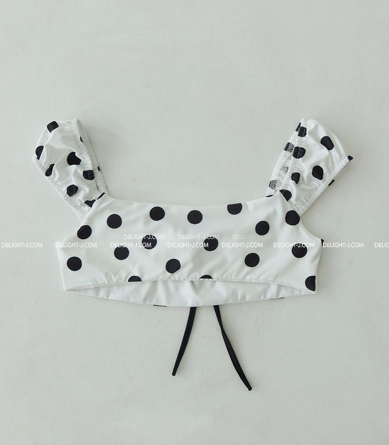 Dot ribbon dot frill bikini