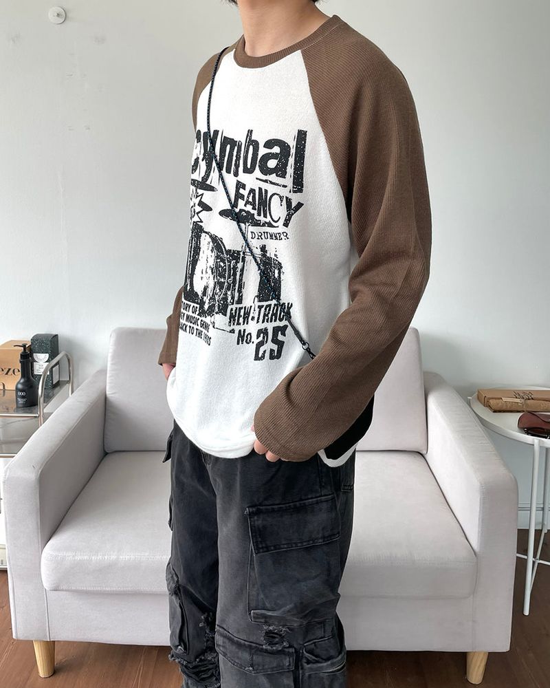 Fancy raglan knitwear T-shirt
