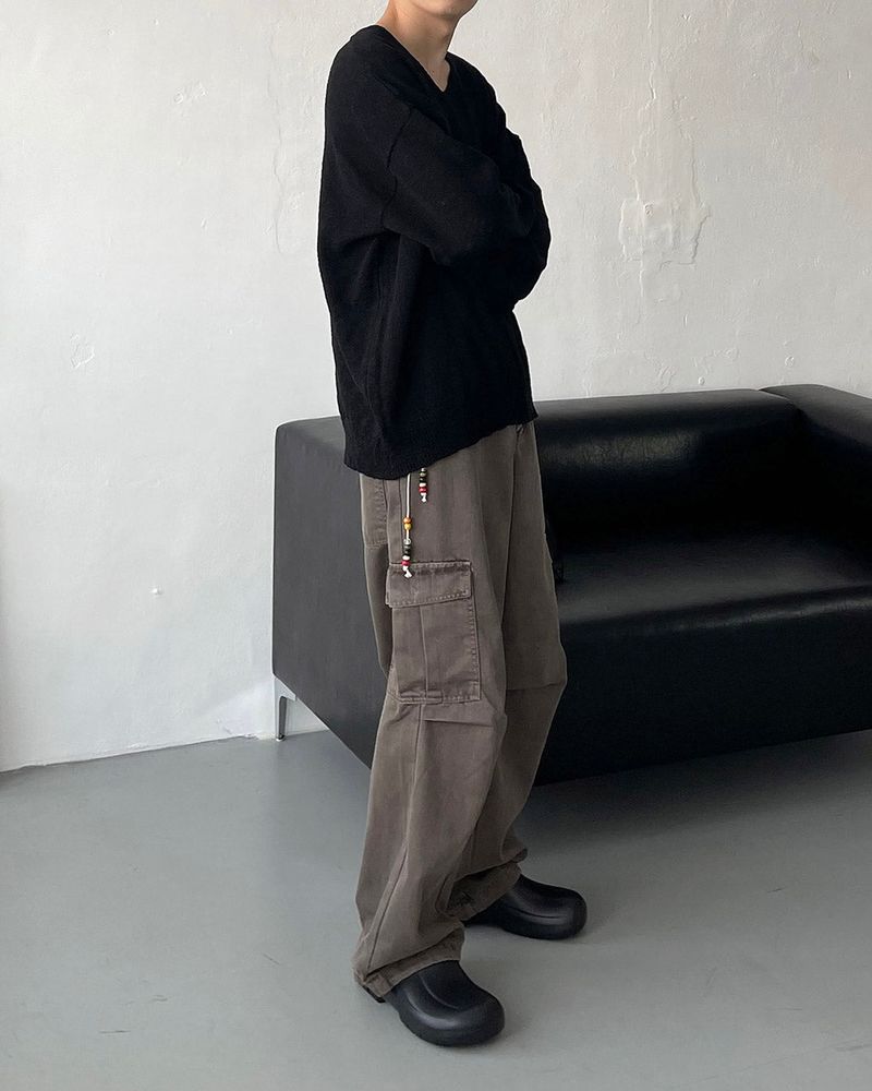 CL Ditto beads Washing cargo pants (3 colors)