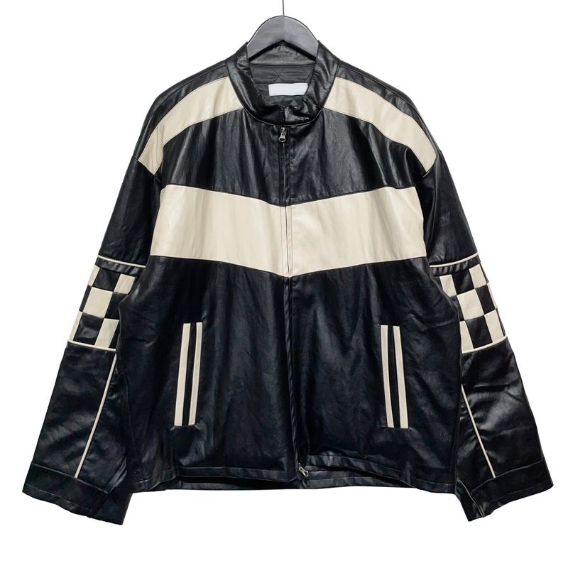 (UNISEX)モーターチェッカーオーバーライダージャケット