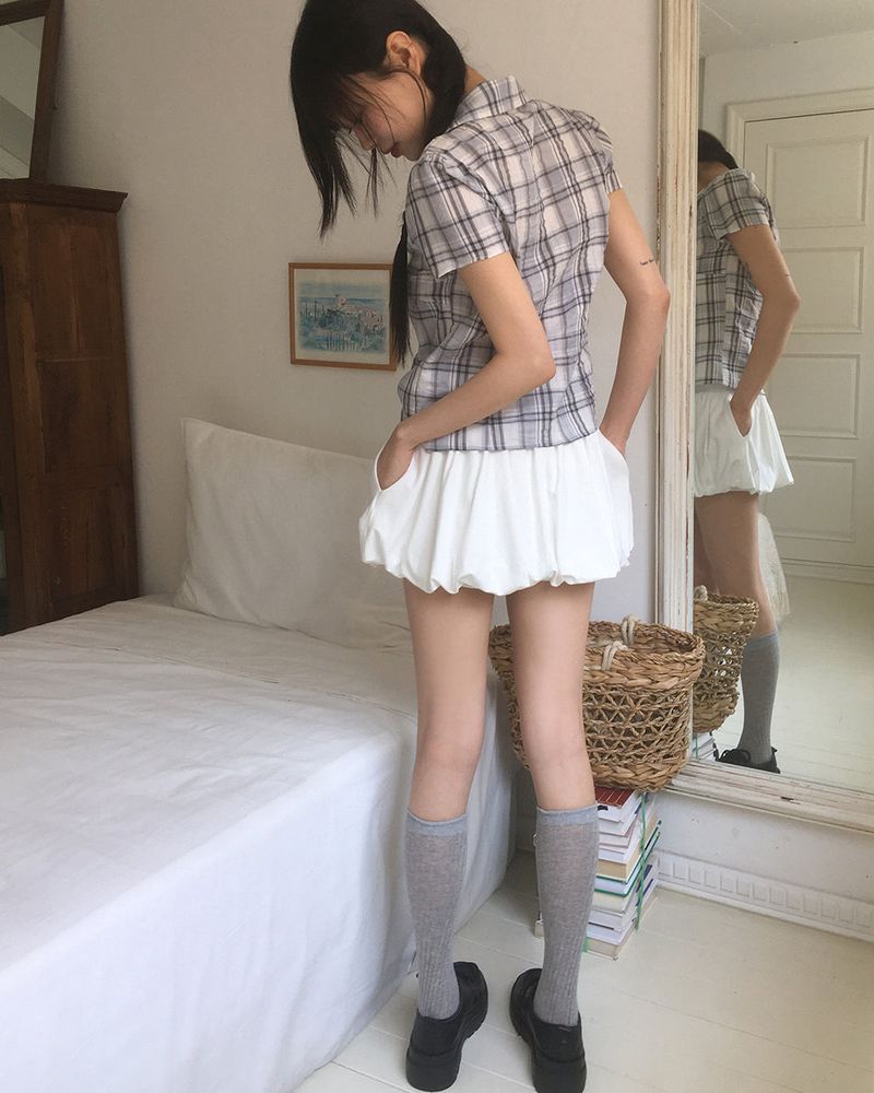Kti Pumpkin Terry Mini Pants Skirt