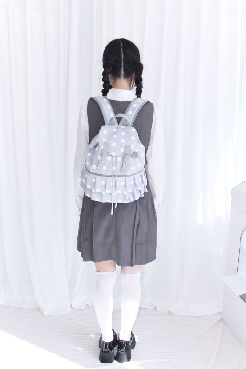 Dot Frill Backpack Kitchen Stripe Daily Bobusang Bag