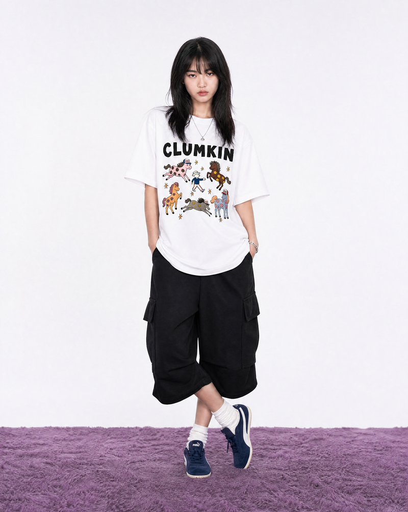 クレイジーホースグラフィックTシャツ (WHITE)