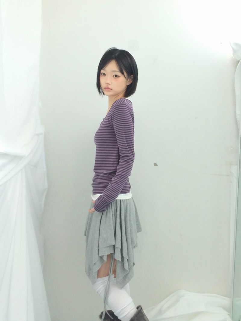 ribbonline wave skirt