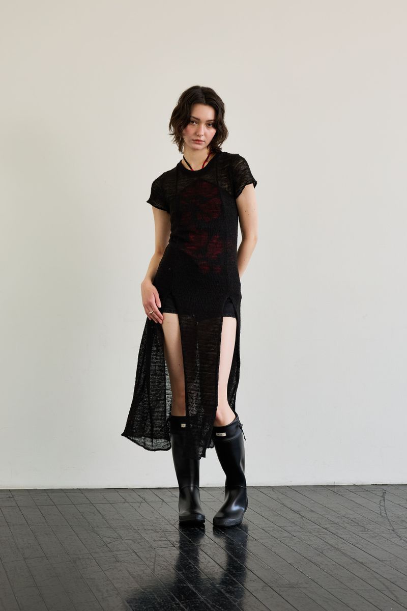 WITTY KNIT ONE-PIECE / BLACK