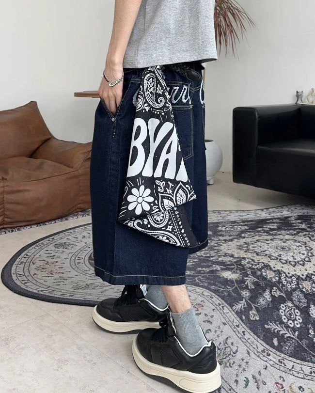 Foen Stitch Bermuda Denim Pants