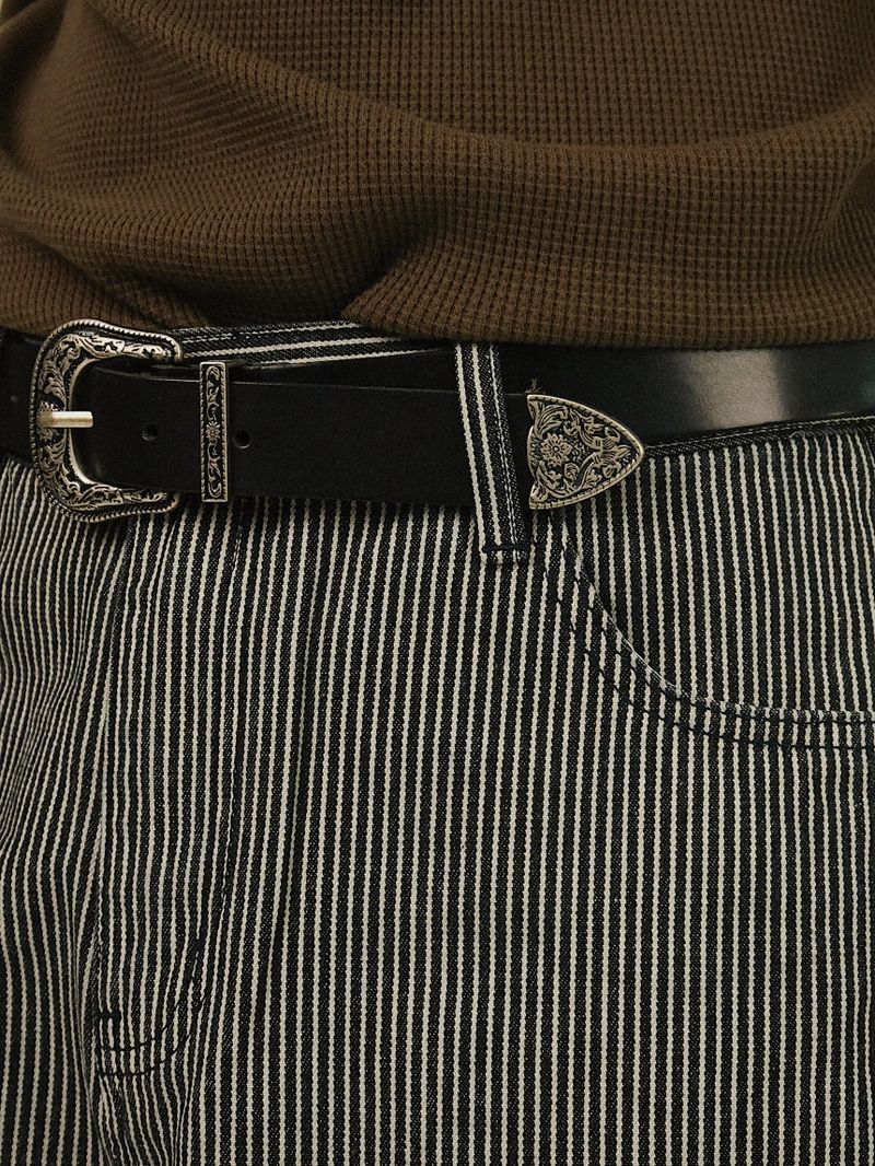 FF Stripe Curved Wide Pants