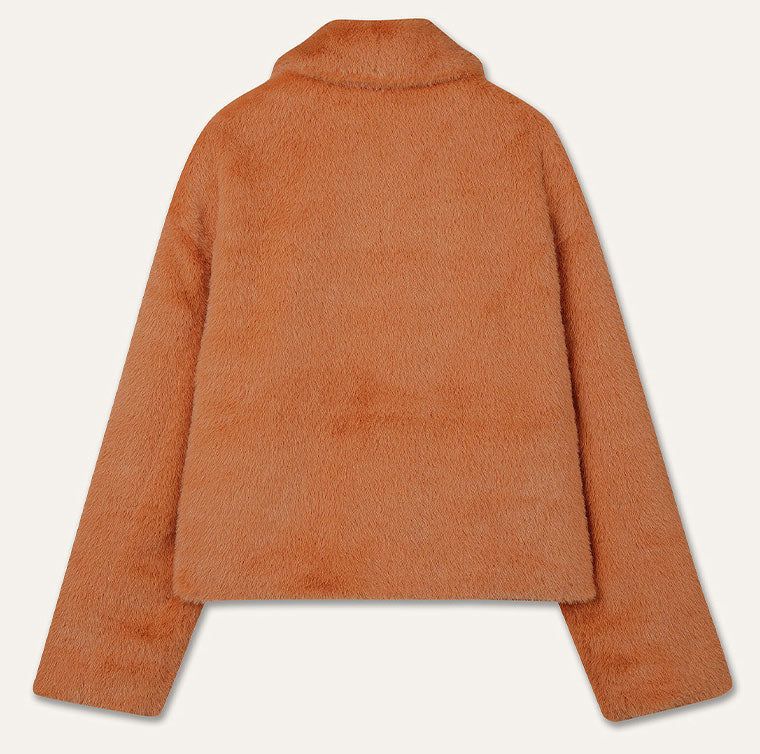 FAKE FUR SHORT COAT_ORANGE