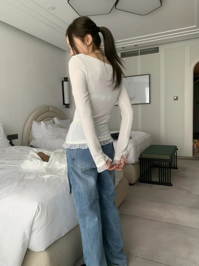 Sheer Ruffle Tee - 2 colours