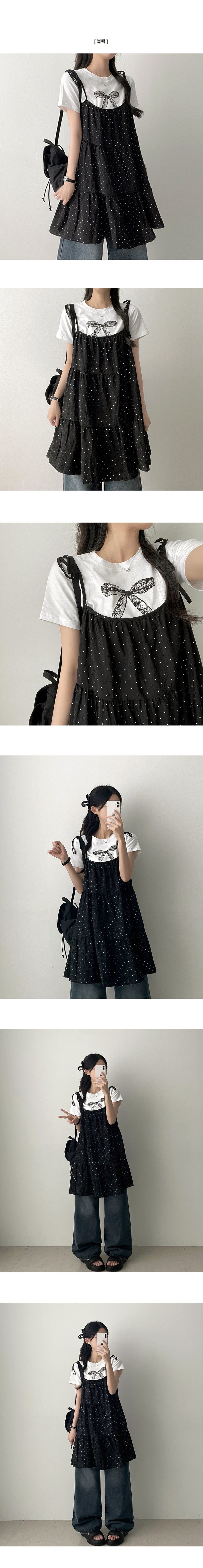 Longs Ribbon String Dot Cancan Dress