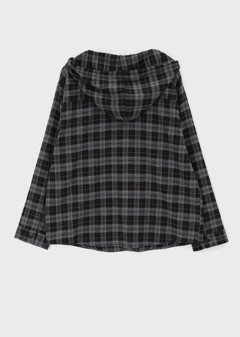 [MADE] Demodet Napping Checkered Hooded Shirt