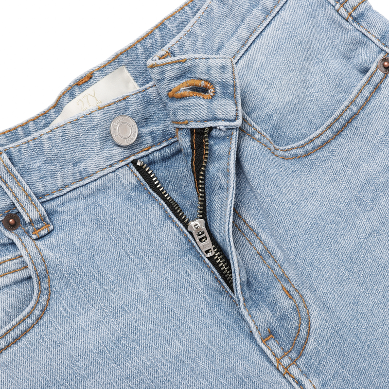 Light blue wide boots cut - D001