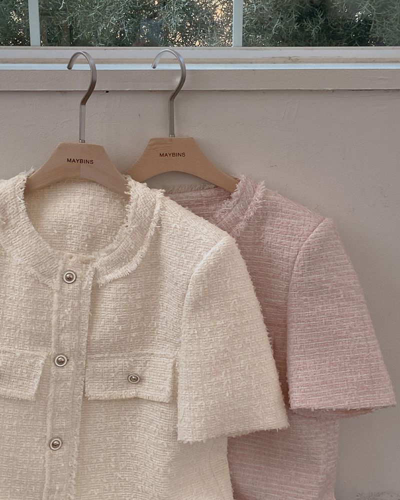 Earth Tweed Short-Sleeved Jacket