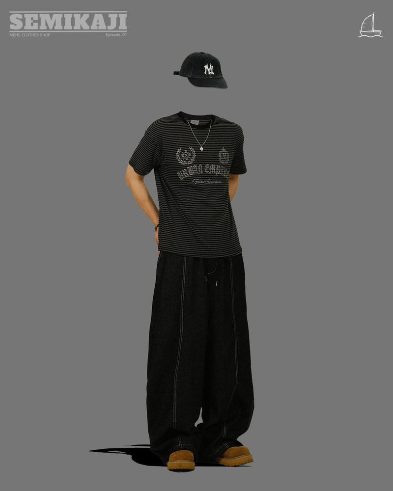 GN STAR Printing Back Bijo Denim Pants