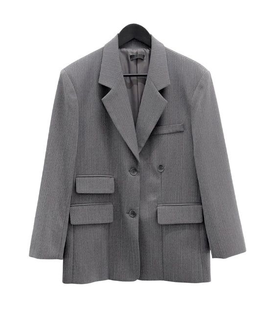 Pinble Stripe Pocket Wrap Jacket