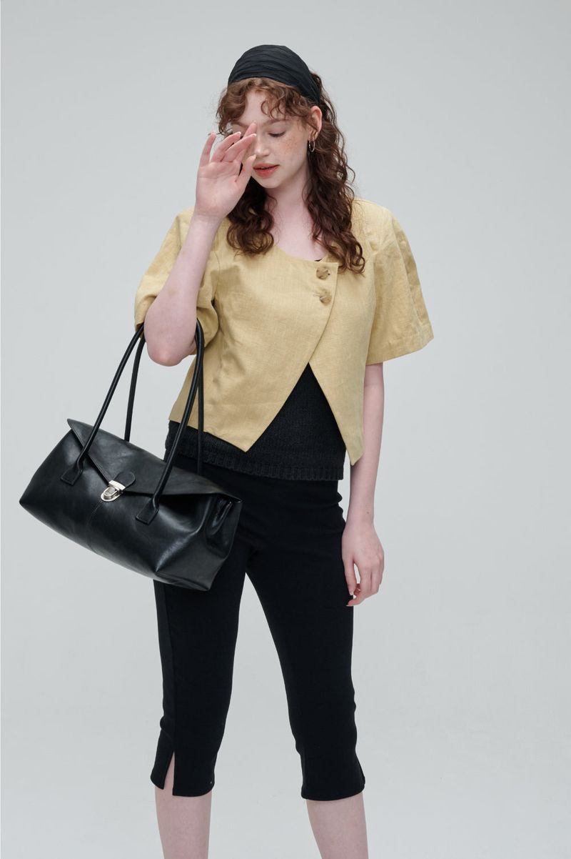 MADE_Arc Flap Long Handle Bag / BLACK