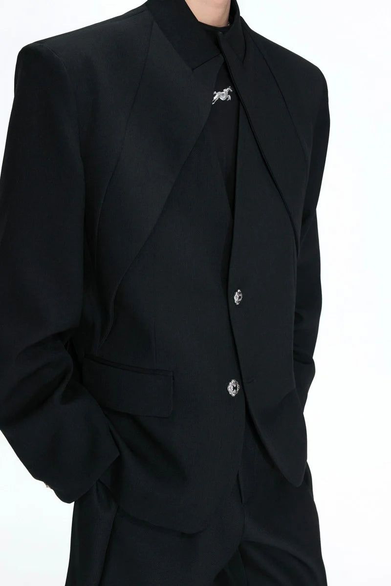 Layered V-Neck Blazer