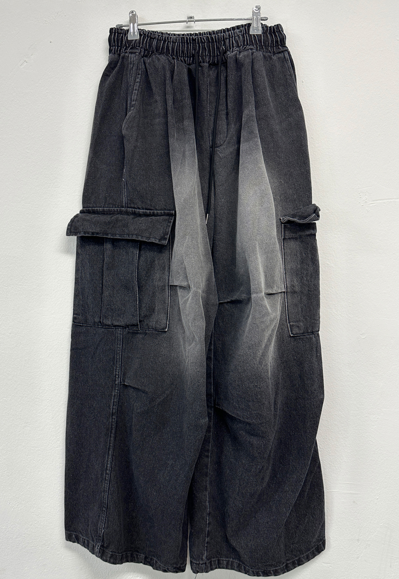 GRADATION PARACHUTE CARGO DENIM💙💚💛🩶🖤 - 4 COLORS