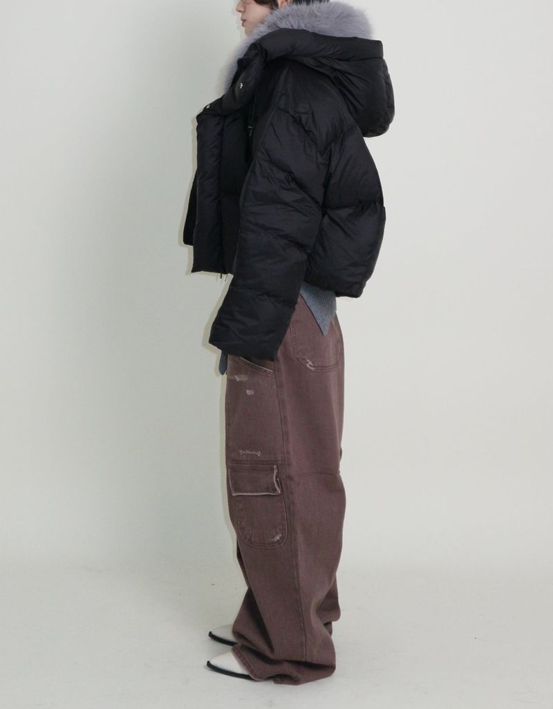 Out String Winter High-Neck Duck-Down Padded Jacket (Light Padded)