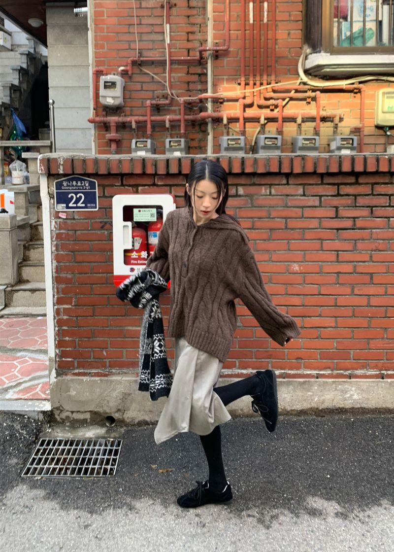  HIGHNECK BUTTON KNIT