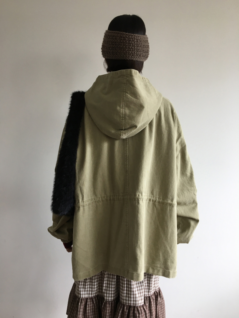 Morrow washed hooded field jacket (2color)