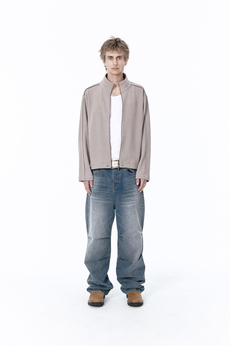 (BASE) TUCK DENIM PANTS (BLUE)
