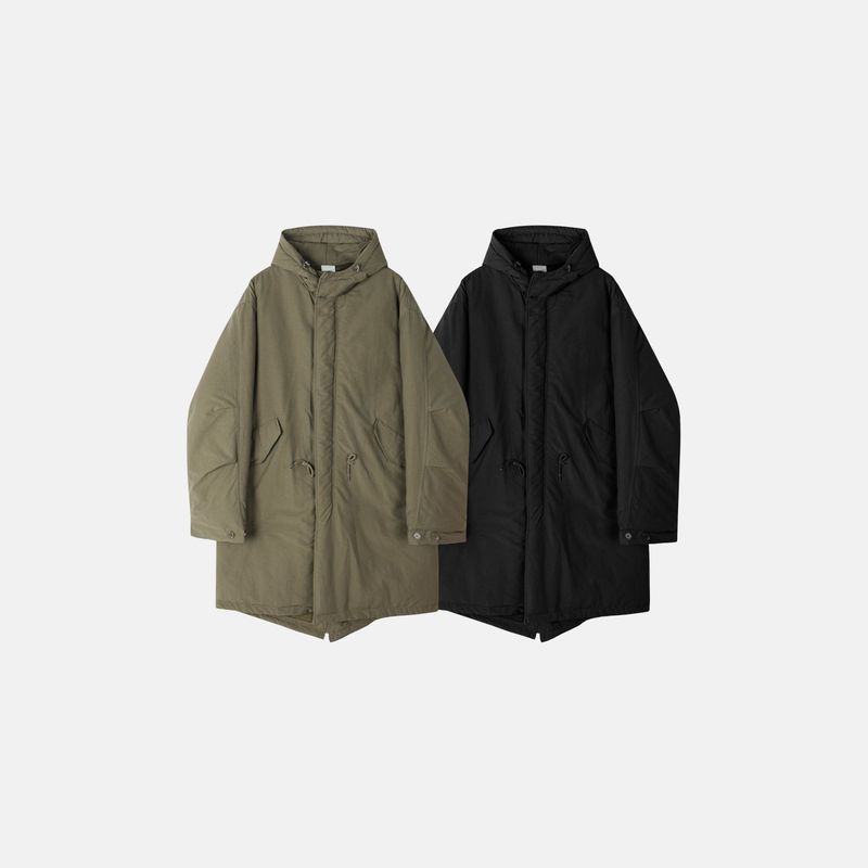 Shima Long Hooded Fishtail Padded Parka