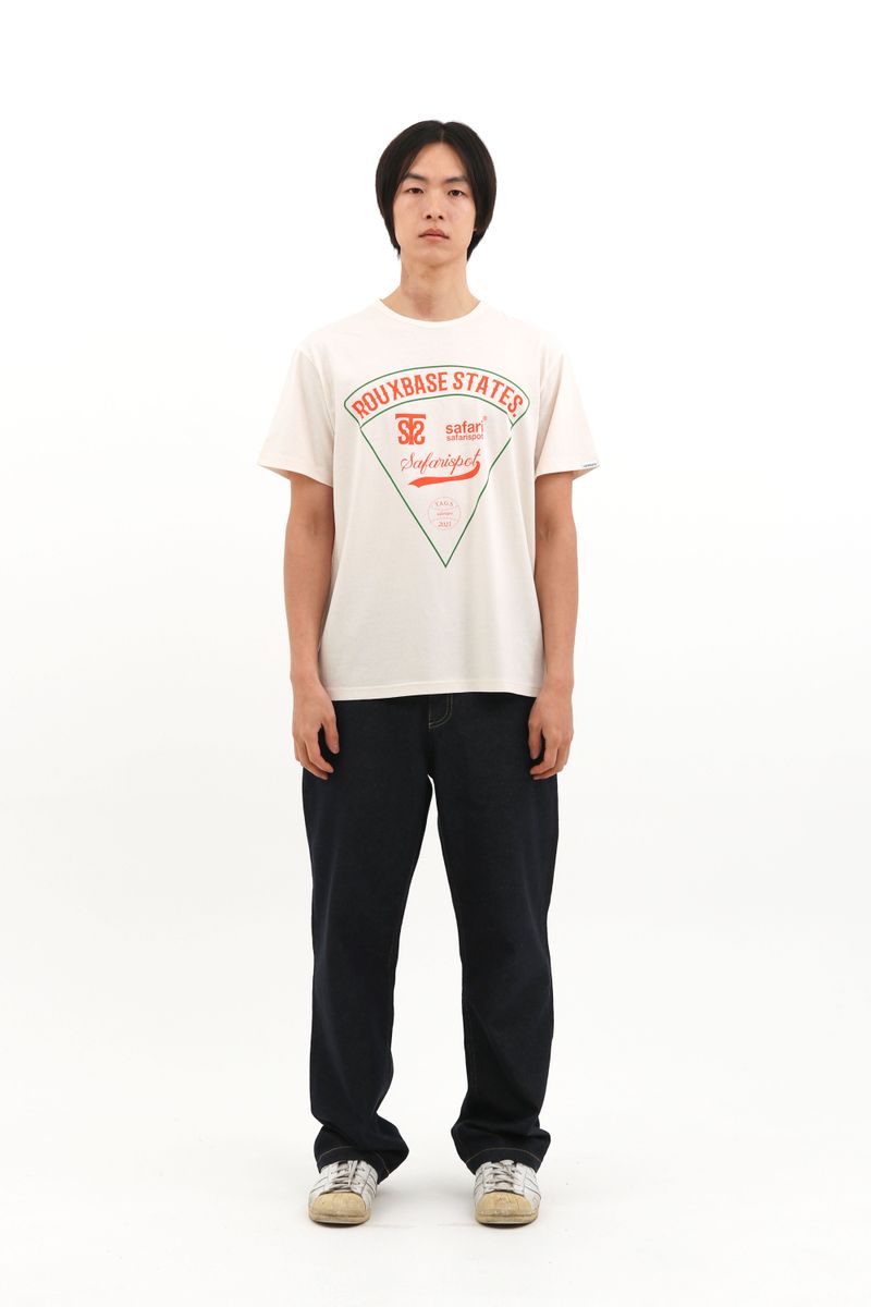 ROUX BASE SCHOOL EAT THE PIZZA TEE (IVORY)